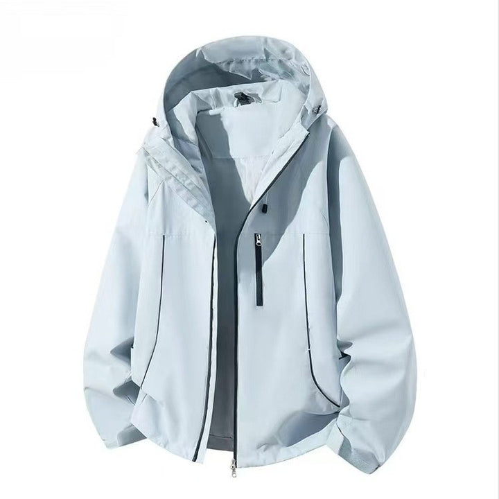 Herren Wasserdichte Kapuzen-Softshelljacke mit winddichtem Schnitt und Reißverschluss Echoarchiv