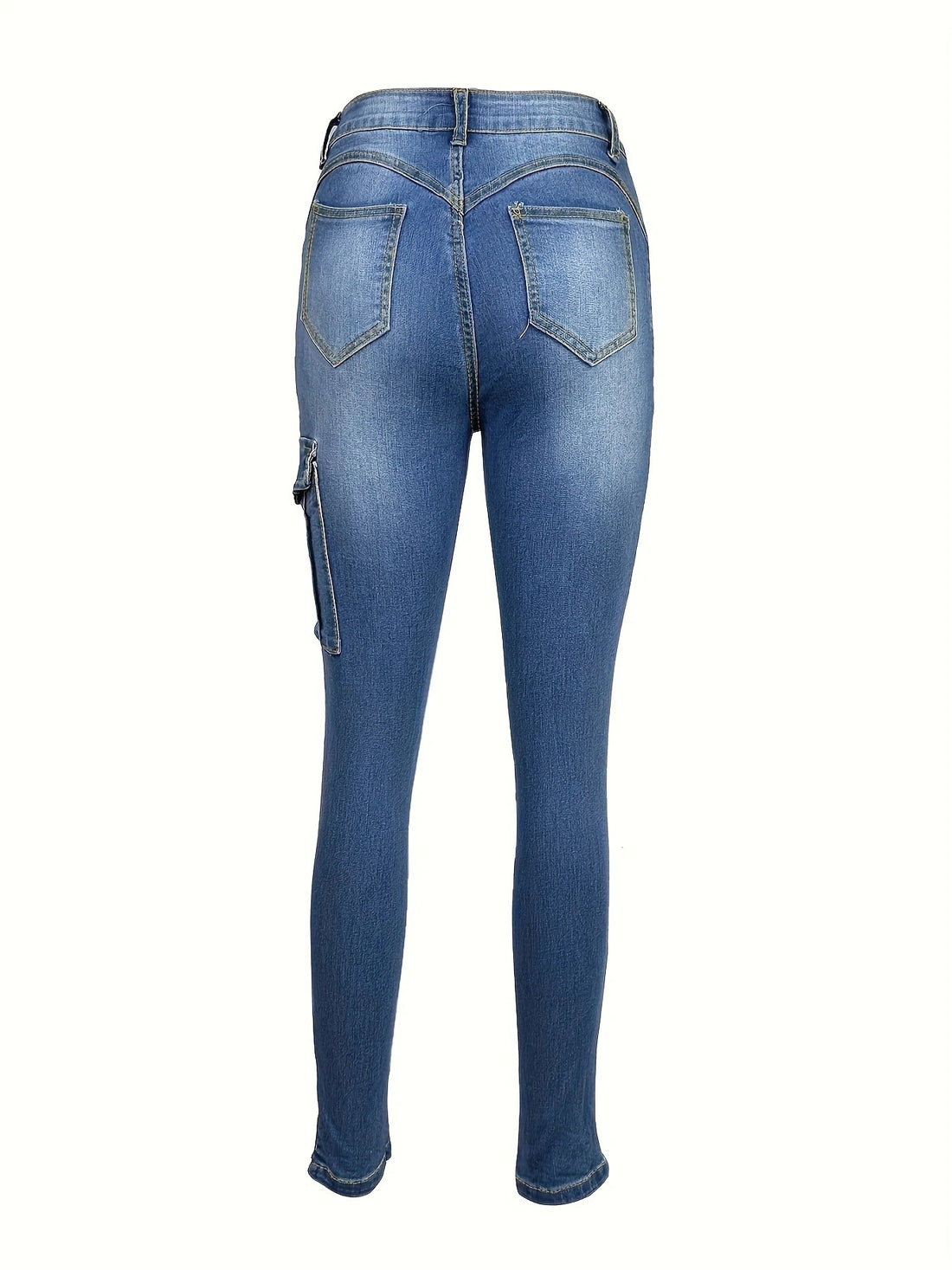 Damen Hochtaillierte Stretch-Cargo-Jeggings mit schmaler Passform und seitlicher Cargotasche Echo Archiv