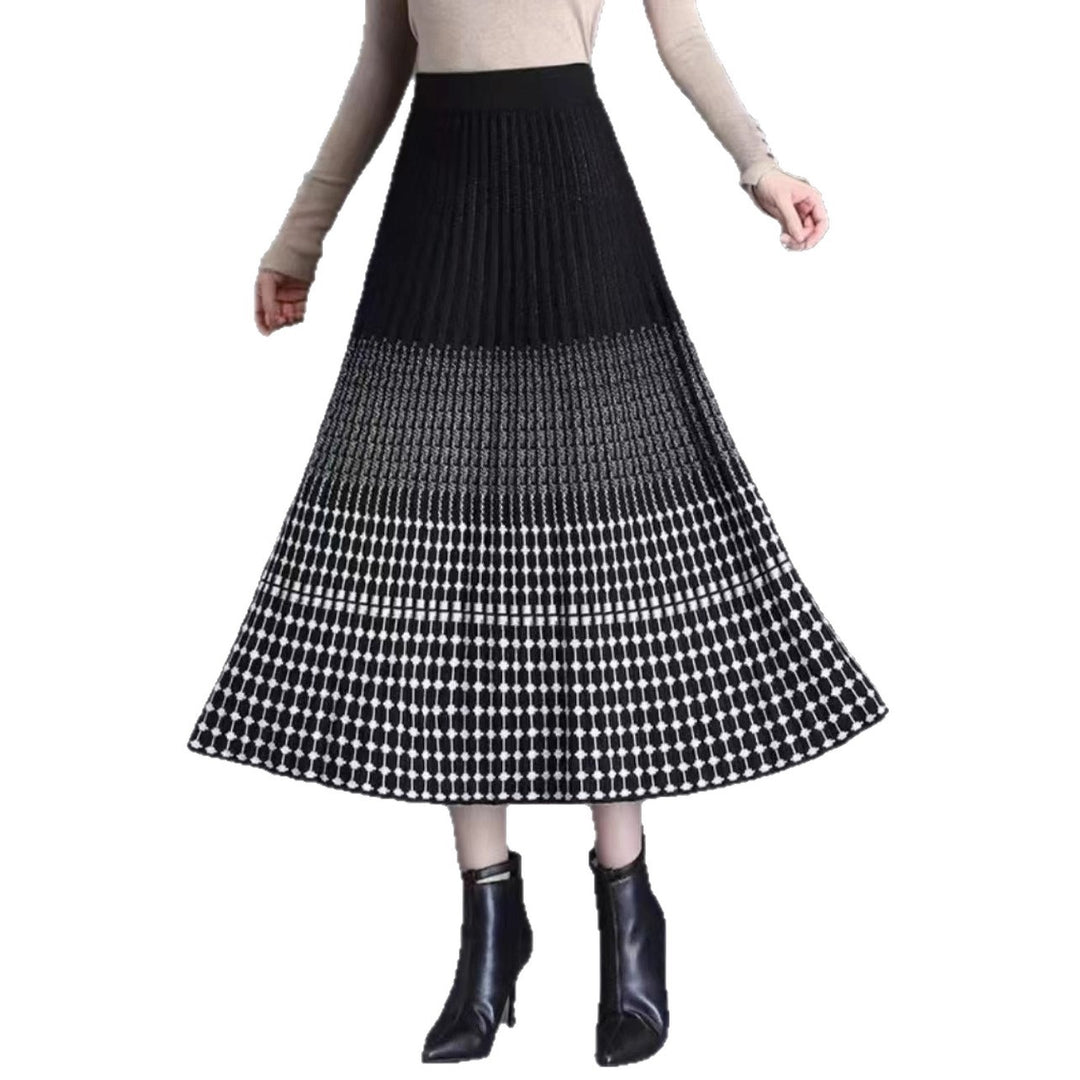 Damen Plissierter Maxirock mit eleganten Muster Echo Archiv