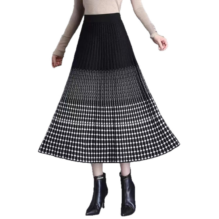 Damen Plissierter Maxirock mit eleganten Muster Echo Archiv