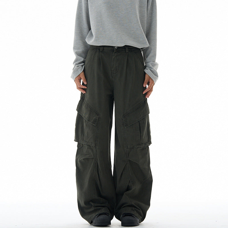 Damen weite Cargohose mit tiefem Schritt und aufgesetzten Taschen Echo Archiv