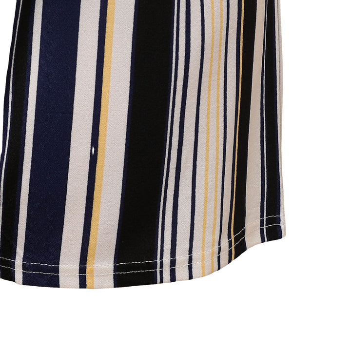Damen gestreifte Sommer-Shorts mit elastischem Bund und Taillenknotenschnur Echo Archiv
