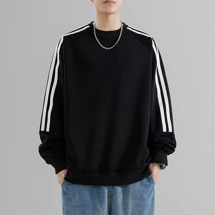 Herren sportliches Sweatshirt mit Raglanärmeln und stylischen Streifen Echoarchiv
