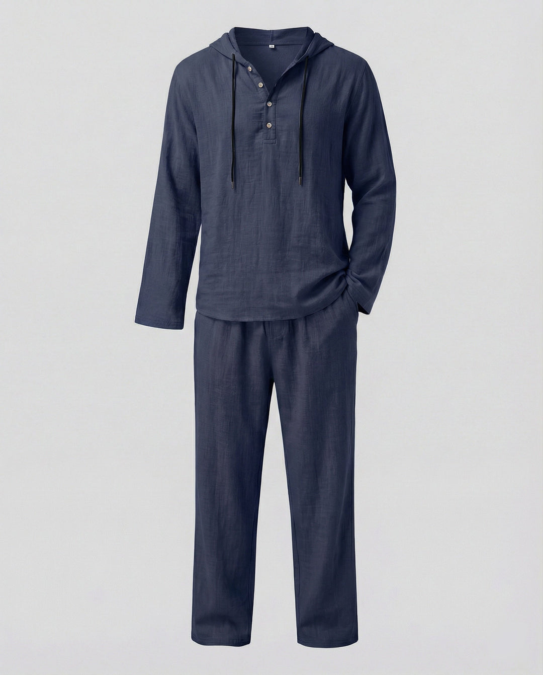 Herren lässiges Leinen-Hoodie-Set mit praktischen Taschen und entspannter Passform Echoarchiv