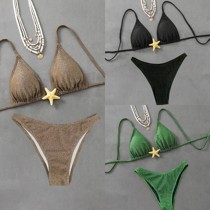 Damen Triangel-Bikini mit modischem Glitzer-Effekt Echo Archiv