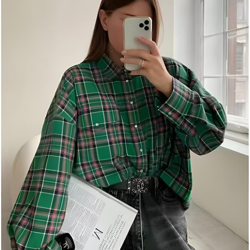 DamenOversized Karo-Hemdbluse Echoarchiv