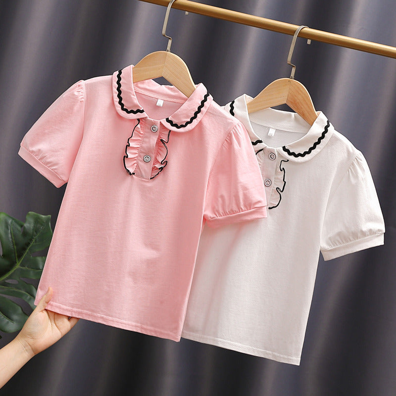Damen T-Shirt mit dekorativem Rüschenausschnitt Echo Archiv
