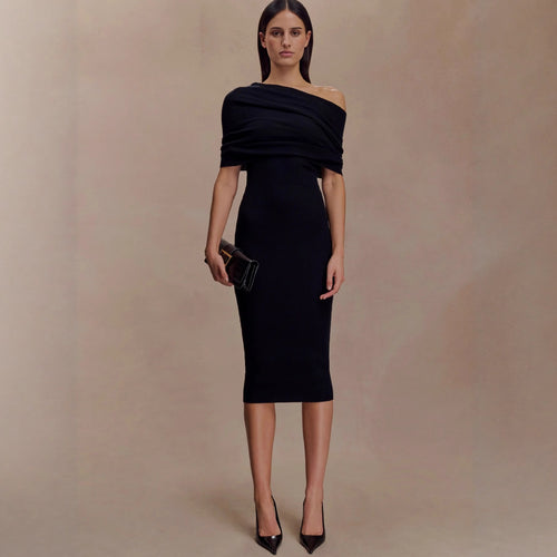 Damen elegantes Strickkleid mit off-shoulder Design Echo Archiv