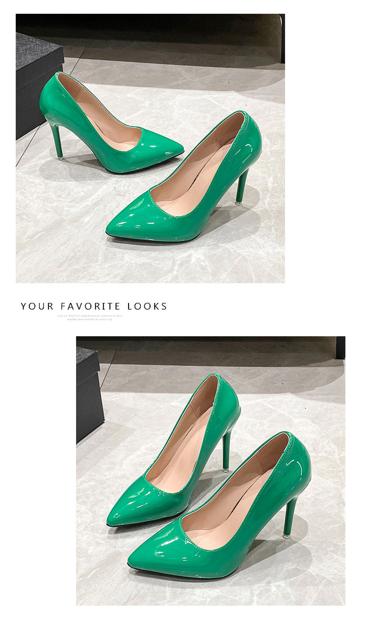 Damen Braut-Lackleder Pumps mit spitzer Zehenform und schlankem Stilettoabsatz – Lioré