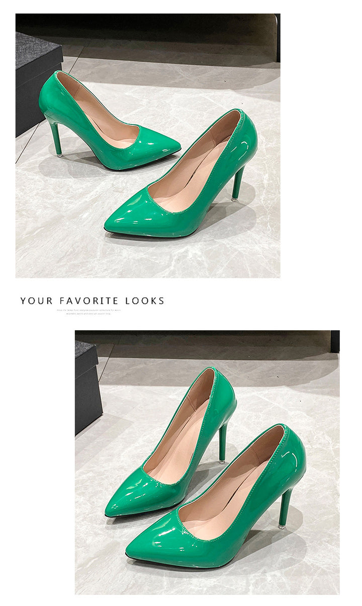 Damen Braut-Lackleder Pumps mit spitzer Zehenform und schlankem Stilettoabsatz – Lioré