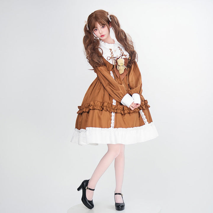 Damen Verspieltes Kostümkleid mit Rüschen und Teddybär-Motiv Echo Archiv