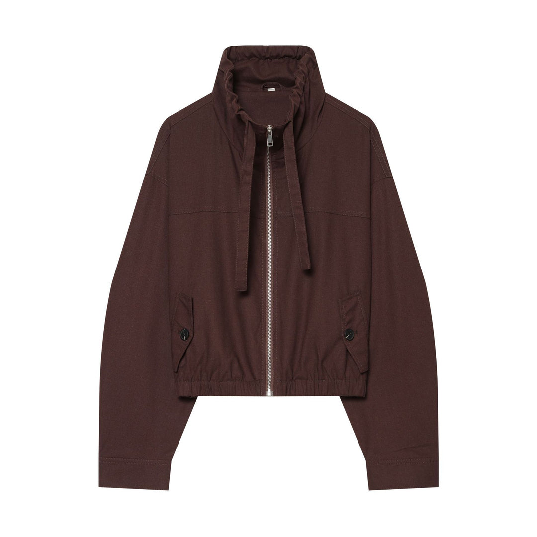 Damen Cropped Utility‑Blouson mit hohem Stehkragen, Tunnelzugbund und Pattentaschen Echo Archiv