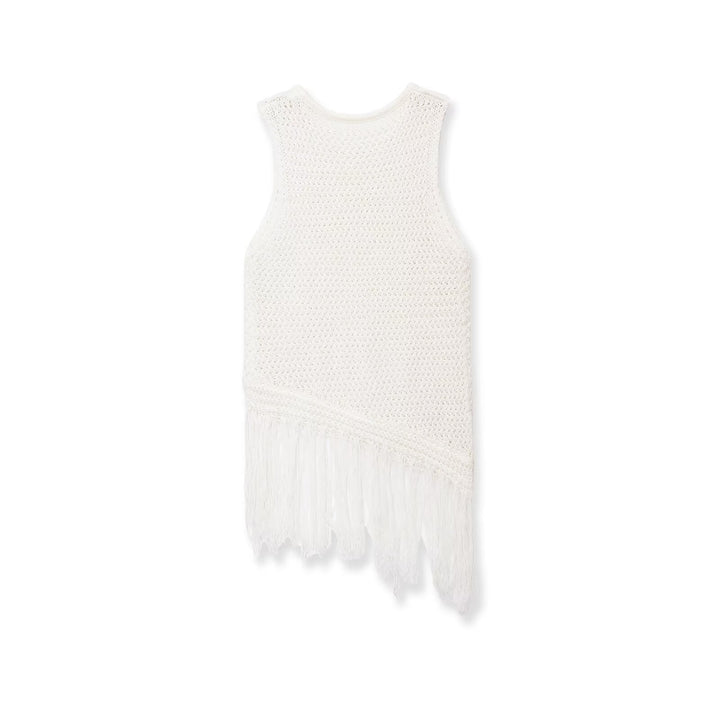 Damen Stricktop mit Fransen und asymmetrischem Schnitt Echo Archiv