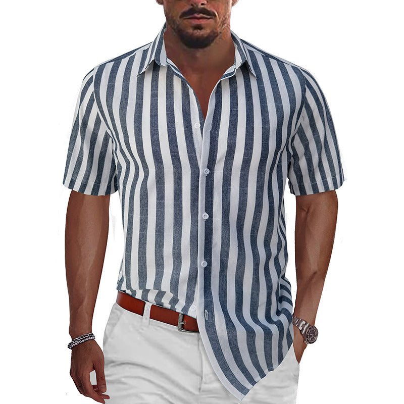 Herren Kurzarm-Hemd im modernen Streifenlook Echoarchiv
