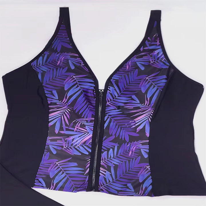 Damen Sportliches Bikini-Set mit floralem Reißverschluss Echo Archiv