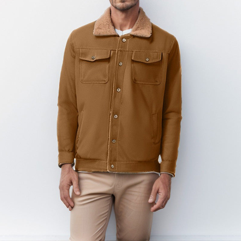 Herren Futuristische Utility-Jacke mit Fleecefutter und praktischen Taschen Echoarchiv
