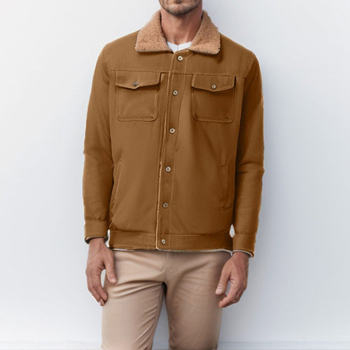 Herren Futuristische Utility-Jacke mit Fleecefutter und praktischen Taschen Echoarchiv