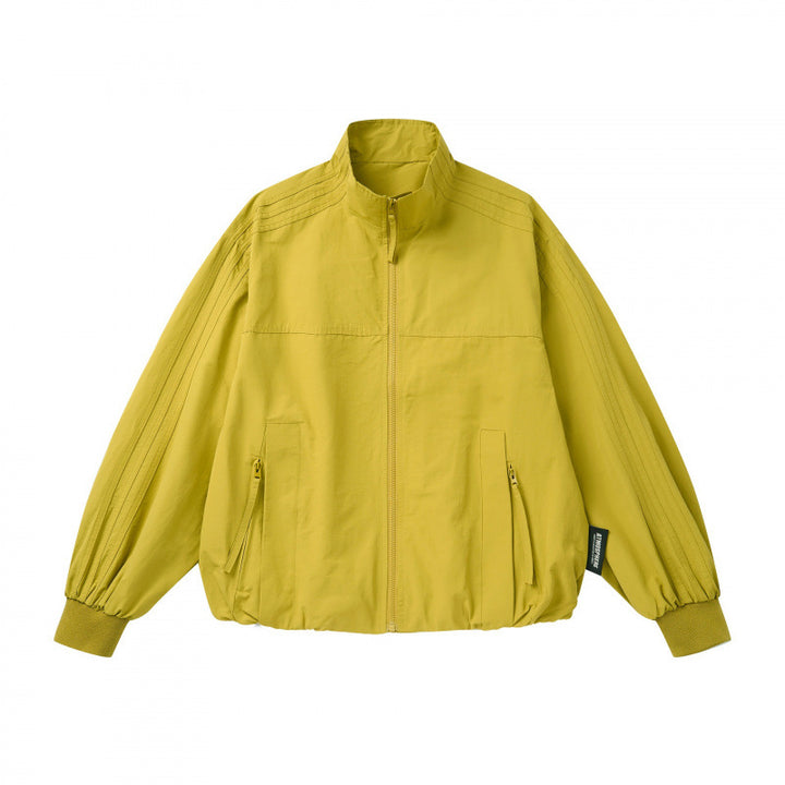 Unisex Leichte Boxy-Outdoorjacke im Trackstil mit hohem Stehkragen, Reißverschlusstaschen und elastischem Saum Echo Archiv