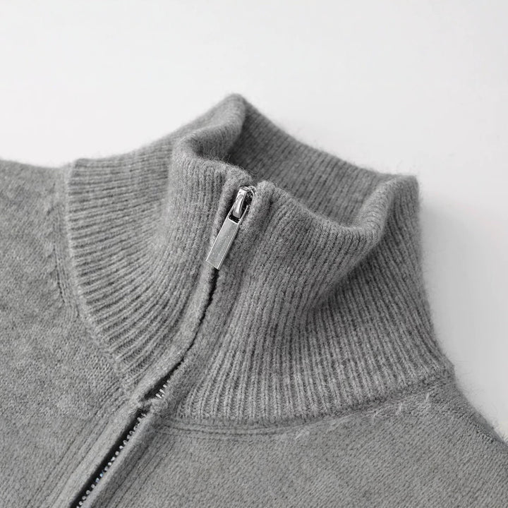 Damen Feinstrick-Zipcardigan mit hohem Stehkragen Echoarchiv