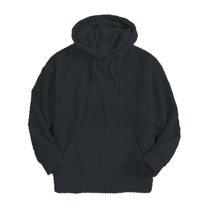 Unisex nan gerippter Samt-Hoodie mit Kapuze und Kängurutasche Echo Archiv