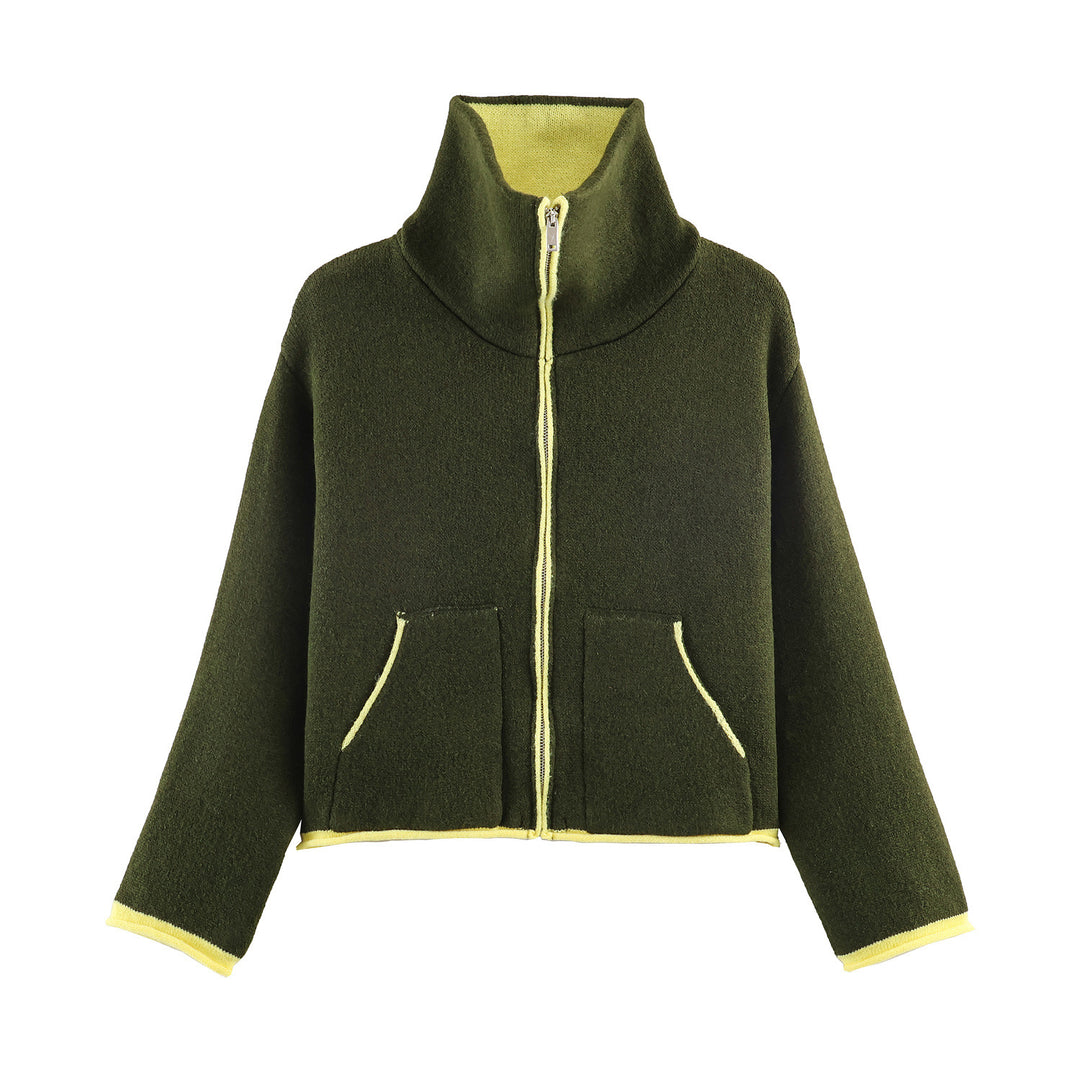 Damen nan kurze Fleecejacke mit hohem Stehkragen, durchgehendem Reißverschluss und aufgesetzten Taschen Echo Archiv