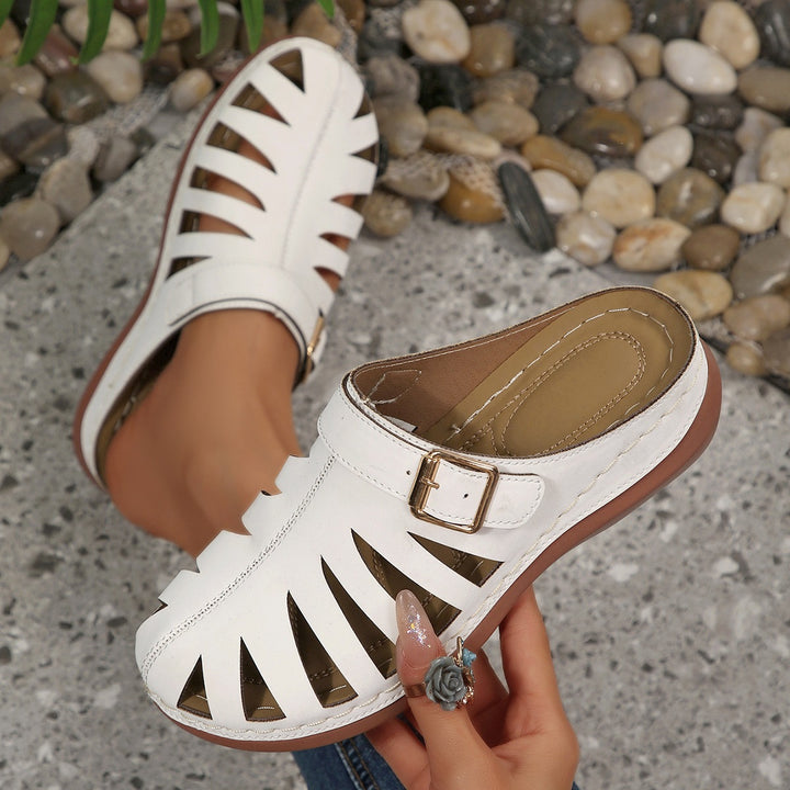 Damen Slipper‑Sandalen mit geschlossener Zehenkappe, Cut‑Out‑Design und verstellbarer Schnalle – Lioré