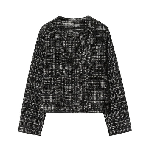 Damen Boxy-Tweedjacke im Bouclé‑Look mit verdeckter Knopfleiste und kastiger Silhouette Echo Archiv