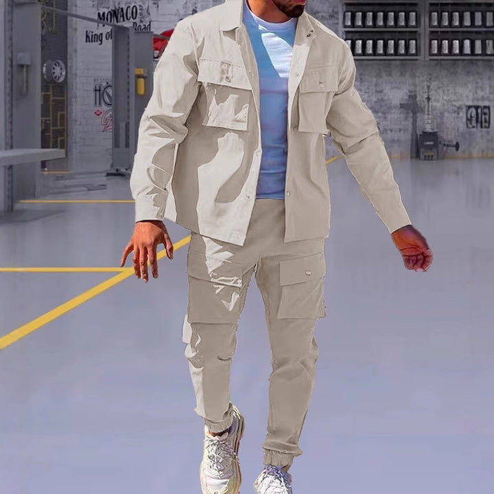 Herren bequeme Cargo-Hose und Jacke Set Echoarchiv