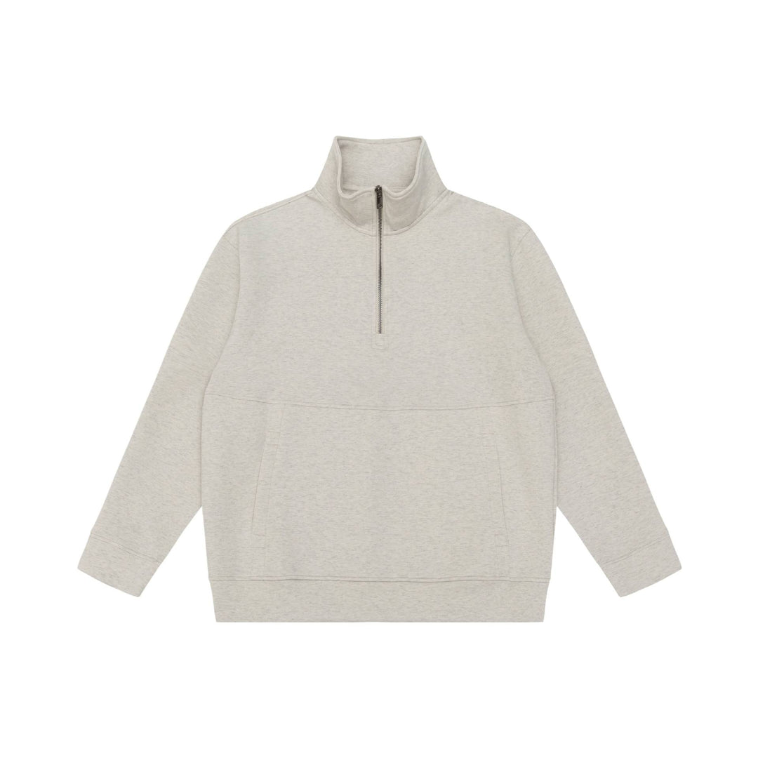 Unisex Halbzip-Sweatshirt mit hohem Stehkragen, Kängurutasche und Boxy-Schnitt Echoarchiv