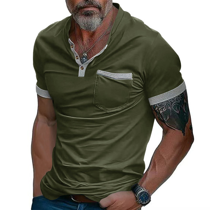 Herren Poloshirt mit modischem Kragen und Brusttasche Echoarchiv