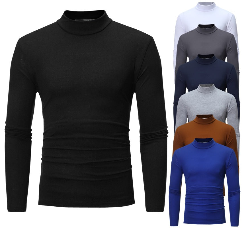 Herren nan tailliertes Langarm-Stehkragen-Shirt aus Stretchjersey Echo Archiv