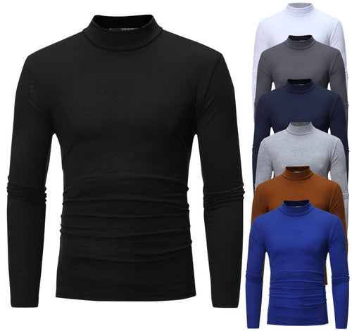 Herren nan tailliertes Langarm-Stehkragen-Shirt aus Stretchjersey Echo Archiv