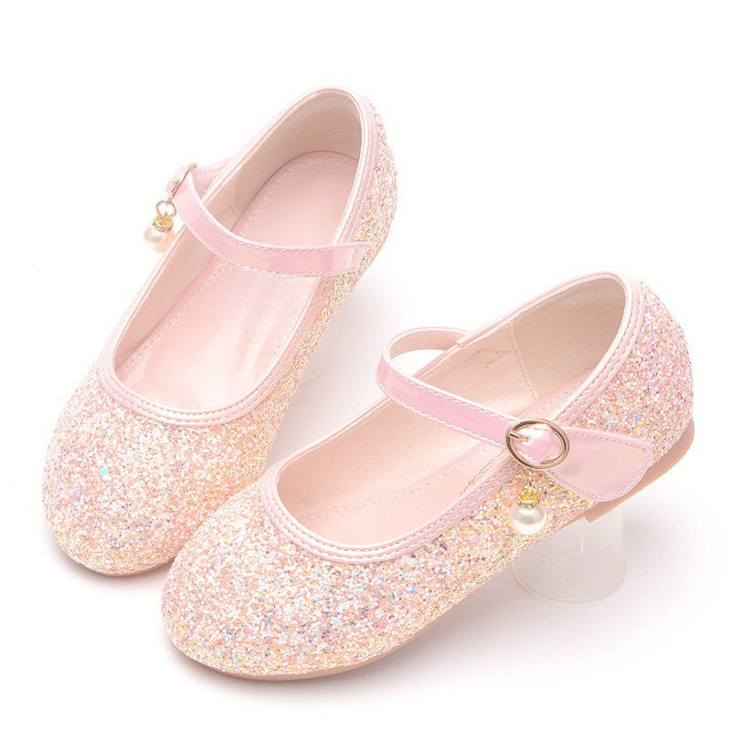 Mädchen Glitzernde Ballerinas mit Riemchen und Perlenapplikation Echo Archiv