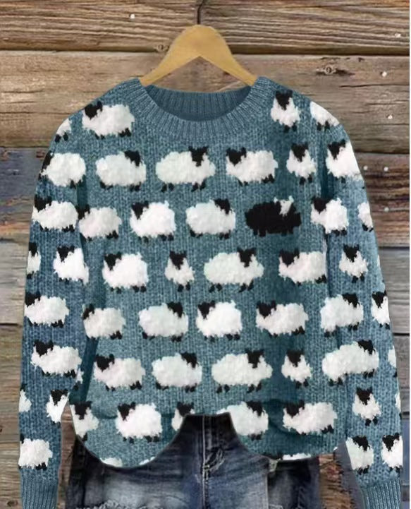 Damen nan Norwegerpullover aus Wollmix mit Rundhalsausschnitt und traditionellem Fair-Isle-Yoke Echo Archiv