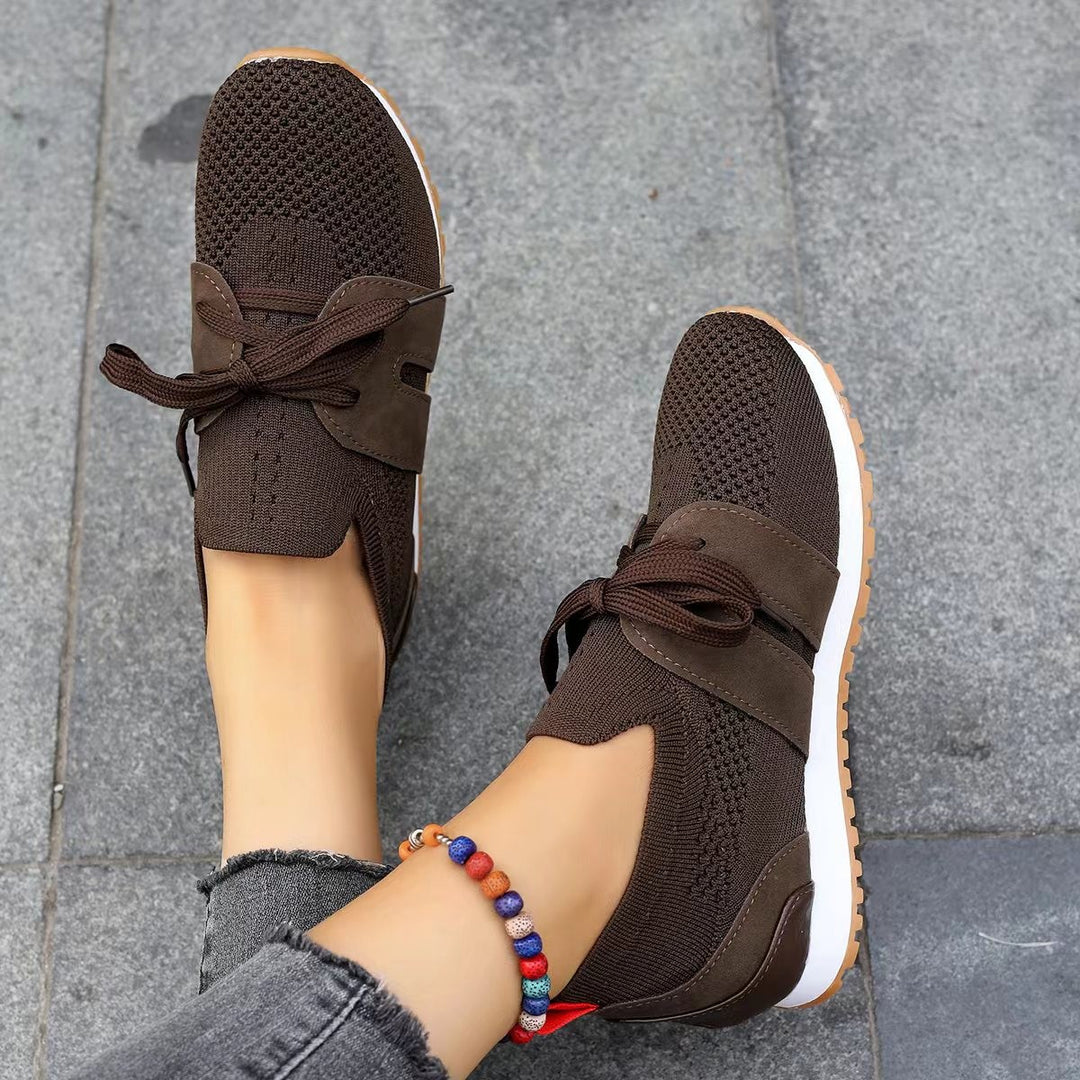 Damen nan leichte Strick-Sneaker mit ergonomischem Memory-Fußbett und rutschfester Profilsohle Echo Archiv