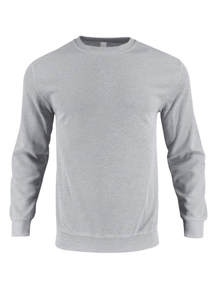 Herren modisches Struktur-Sweatshirt mit Rundhalsausschnitt und elastischen Bündchen Echoarchiv