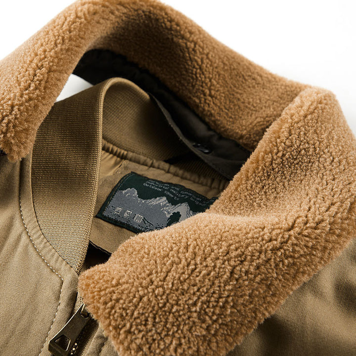 Herren Kurzschnitt Bomberjacke im Pilotenstil mit Teddykragen – Brevano