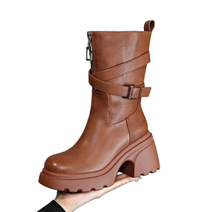 Damen Modische Stiefeletten mit Schnalle Echo Archiv