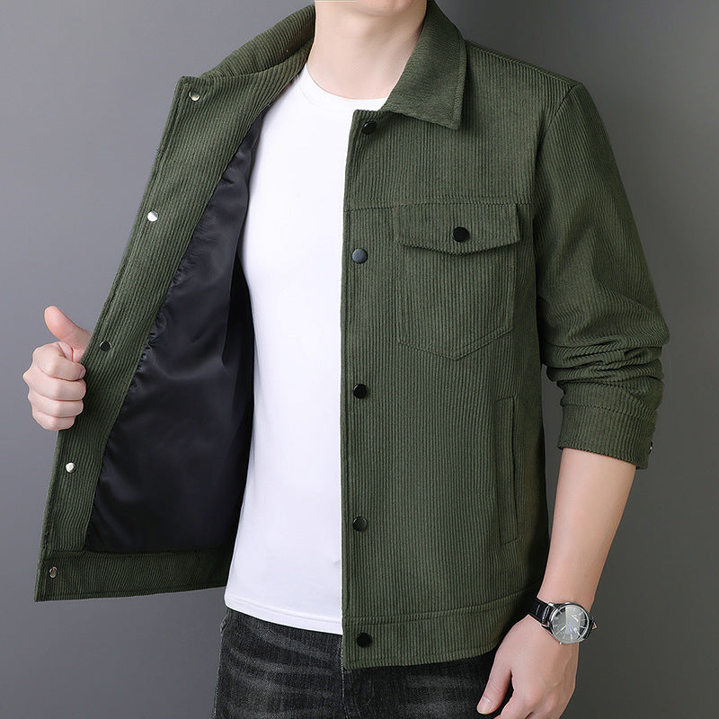 Herren Cordjacke im Truckerstil mit Druckknopfleiste Echo Archiv