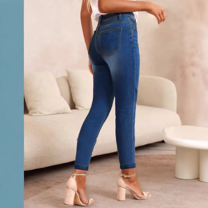 Damen High-Waist Skinny-Jeans aus elastischem Stretch-Denim Echo Archiv