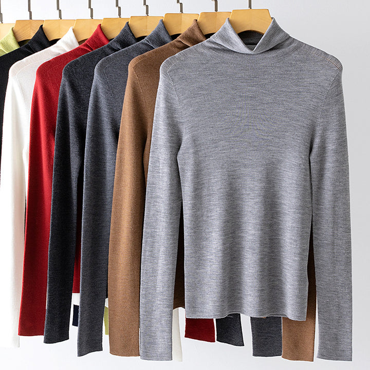 Damen Leichter Feinstrick-Rollkragenpullover mit fließender Passform Echoarchiv