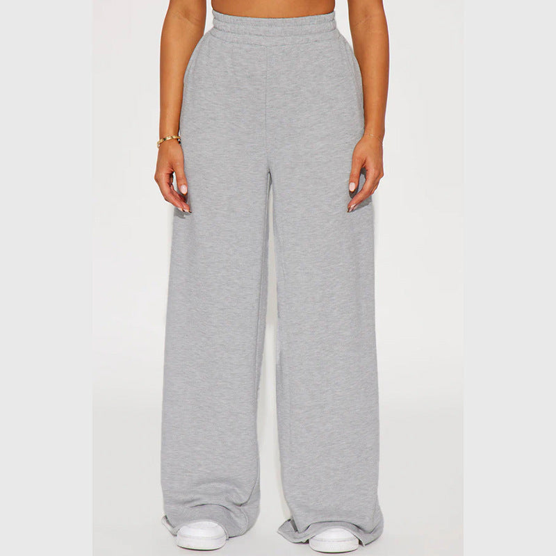 Damen weite High-Waist Loungehose mit elastischem Bund und praktischen Seitentaschen – Avélisse