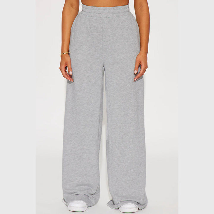 Damen weite High-Waist Loungehose mit elastischem Bund und praktischen Seitentaschen – Avélisse