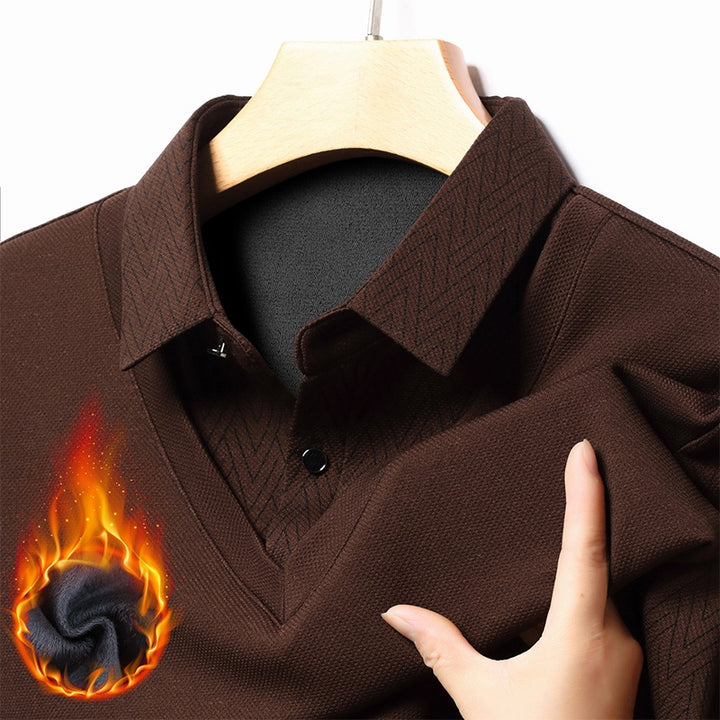 Herren modisches Langarmshirt mit strukturiertem Kragen und feuchtigkeitsregulierenden Eigenschaften Echoarchiv