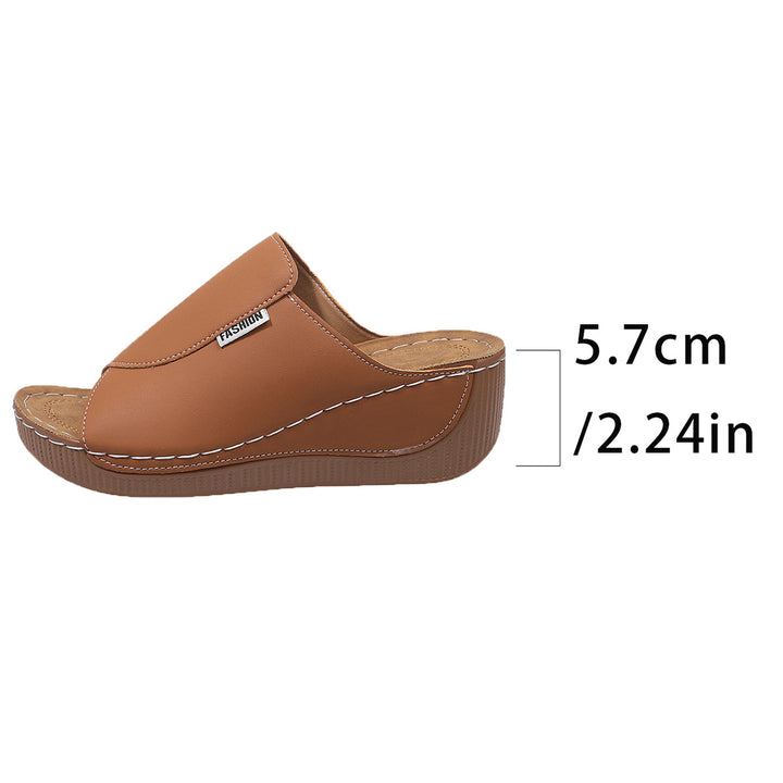 Damen  Slip-On Keil-Mules mit ergonomischem Memory-Fußbett und leicht profilierter Laufsohle Echo Archiv