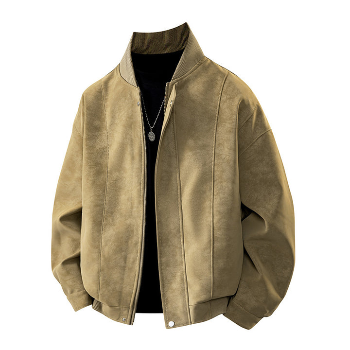 Herren Lässige Velourslederjacke – Taviero
