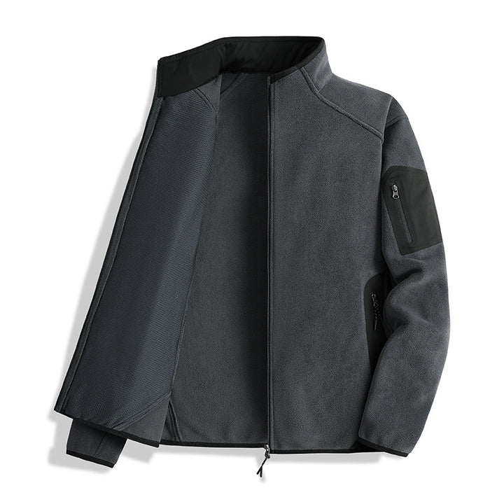 Herren Fleecejacke mit Stehkragen und Softshell-Einsätzen Echo Archiv