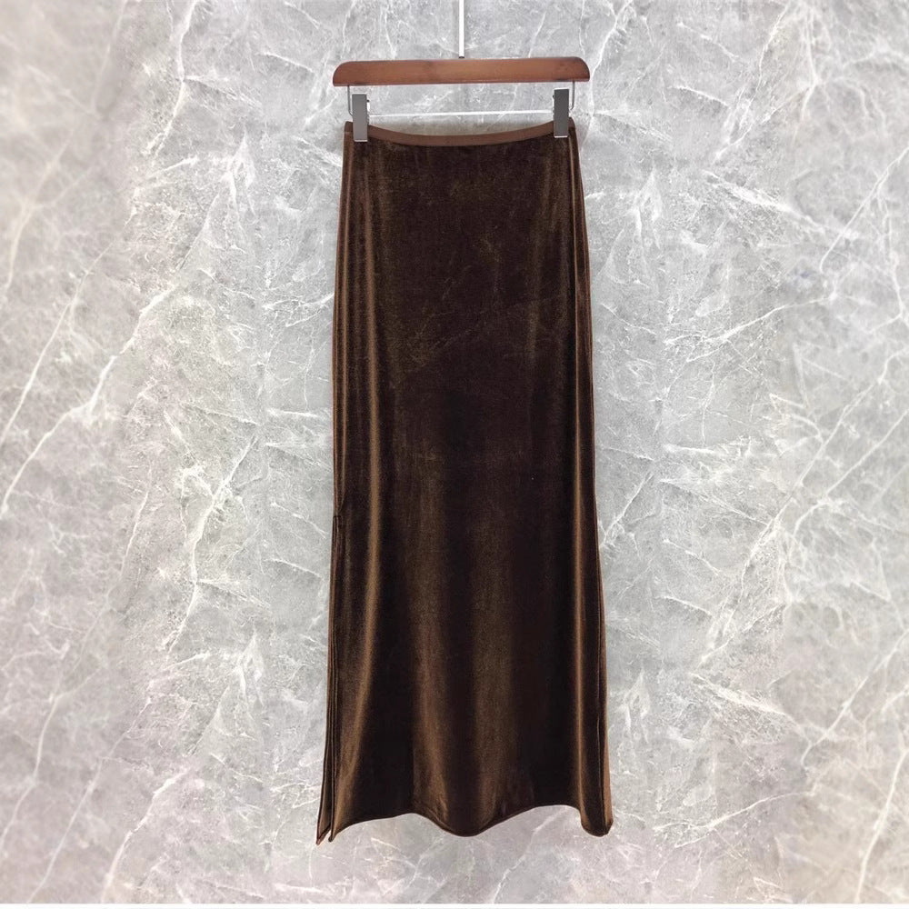 Damen Eleganter Maxirock aus schimmerndem Material Echoarchiv