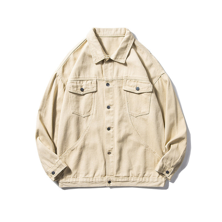Herren Oversized Canvas Utility-Jacke mit Druckknopffront, aufgesetzten Brusttaschen und Raglanärmeln Echo Archiv