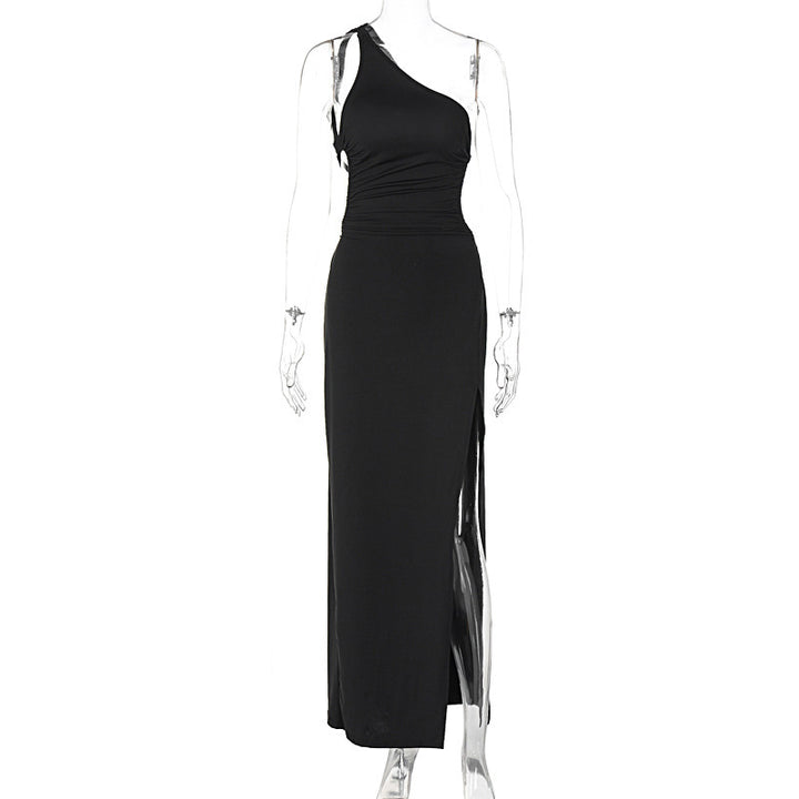Damen Maxi-Kleid mit asymmetrischem Ausschnitt und eleganten Teilungsnähten Echo Archiv